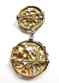 Jewelry Vintage 1940s Barclay Designer Rhinestone Gold Filled Pin - Back - Thumbnail