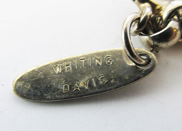 Whiting & Davis 1960s Vintage Jewelry Distinctive Gemstone Pendant - Signature