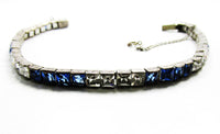 Rare Walter Lampl Vintage Jewelry 1940s Art Deco Diamante Bracelet - Front - Thumbnail