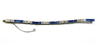 Rare Walter Lampl Vintage Jewelry 1940s Art Deco Diamante Bracelet - Front - Thumbnail