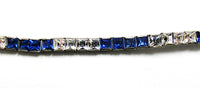 Rare Walter Lampl Vintage Jewelry 1940s Art Deco Diamante Bracelet - Close Up - Thumbnail