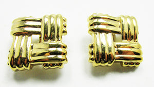 Vintage 1960s Bold Mid-Century Contemporary Style Geometric Earrings - Front
