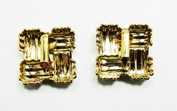 Vintage 1960s Bold Mid-Century Contemporary Style Geometric Earrings - Back