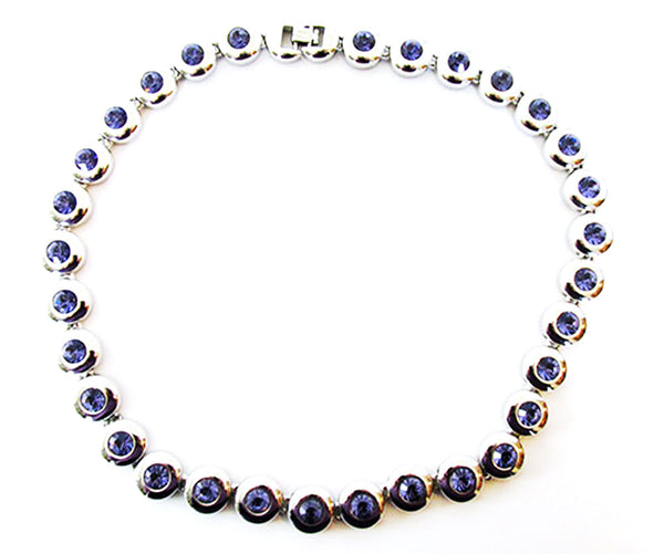 Nolan Miller 1980s Vintage Contemporary Style Diamante Necklace - Front