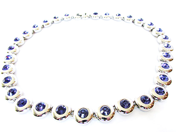 Nolan Miller 1980s Vintage Contemporary Style Diamante Necklace - Front