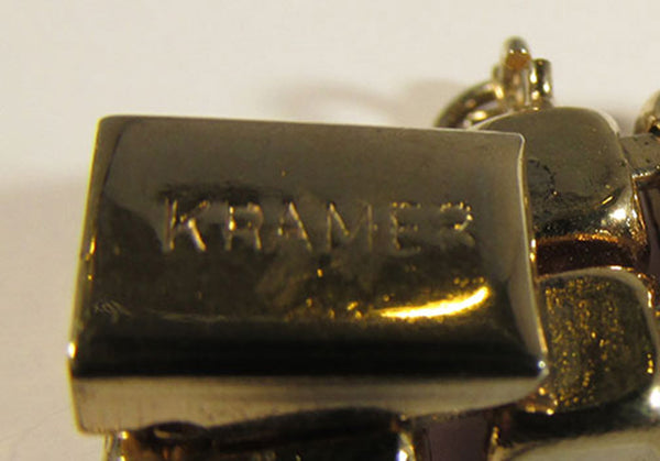 Kramer 1950s Vintage Diamante Statement Necklace, Bracelet, and Pin