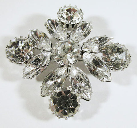 Eisenberg Ice Vintage Gorgeous 1950s Geometric Clear Rhinestone Pin