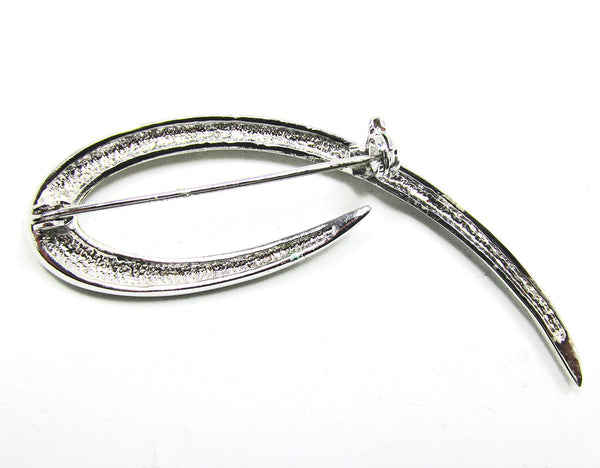 Minimalist Jewelry Vintage 1960s Mid-Century Rhinestone Pin - Back