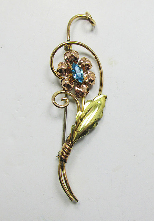 Van Dell Vintage1940s Delicate Gold Filled Floral Bouquet Pin
