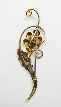 Van Dell Vintage1940s Delicate Gold Filled Floral Bouquet Pin - Thumbnail