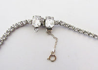 Vintage Mid Century Dazzling Geometric Minimalist Rhinestone Necklace - Thumbnail