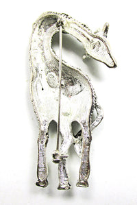 Vintage 1990s Premier Designs Figural Diamante Giraffe Pin - Back - Thumbnail