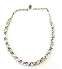 BSK 1950s Vintage Jewelry Mid-Century Pearl and Diamante Necklace - Back - Thumbnail