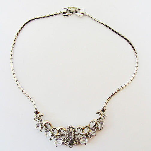 Vintage Mid Century 1950s Exquisite Gold and Silver Bib Necklace
