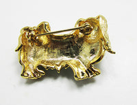 Vintage 1980s Adorable Retro Rhinestone Figural Lhaso Apso Dog Pin - Thumbnail