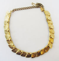 BSK Vintage Mid Century Dazzling Emerald Green Leaf Necklace - Thumbnail