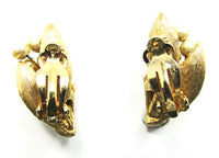 Elegant Vintage 1950s Mid-Century Pearl and Rhinestone Earrings - Back - Thumbnail