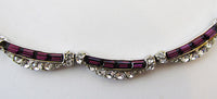Vintage 1950s Superb Signed Amethyst Rhinestone Necklace - Thumbnail