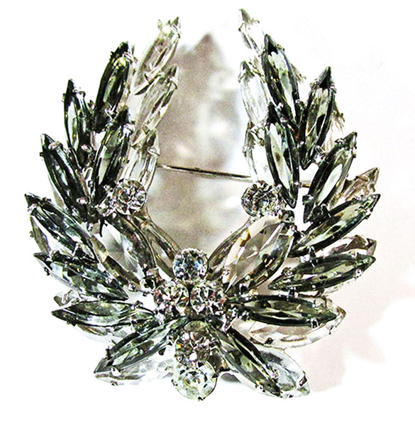 Juliana 1960s Vintage Black Diamond Diamante Pin and Earrings Set - Pin