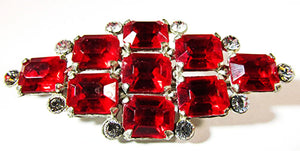Vintage 1930s Jewelry Art Deco Flawless Diamante Geometric Pin - Front