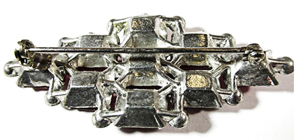 Vintage 1930s Jewelry Art Deco Flawless Diamante Geometric Pin - Back