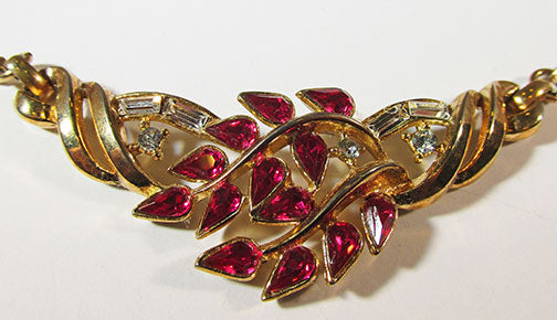 Crown Trifari Vintage Retro 1940s Exquisite Book Piece Floral Necklace