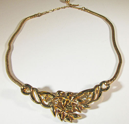 Crown Trifari Vintage Retro 1940s Exquisite Book Piece Floral Necklace