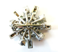 Jewelry Vintage 1940s Mid-Century Pot Metal Rhinestone Pin - Back - Thumbnail