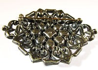 Vintage 1930s Jewelry Dazzling Sapphire Blue Diamante Floral Pin