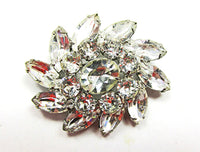 Vintage 1950s Weiss Designer Jewelry - Mid-Century Rhinestone Pin - Front - Thumbnail