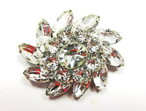 Vintage 1950s Weiss Designer Jewelry - Mid-Century Rhinestone Pin - Front