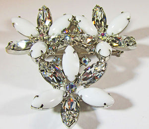 Kramer of NY Vintage 1950s Striking Rhinestone Floral Bouquet Pin