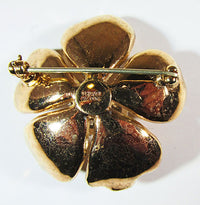 Trifari Vintage 1950s Mid Century Distinctive Rhinestone Floral Pin - Thumbnail
