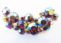 1950s Vintage Dazzling Mid-Century Red AB Diamante Pin - Front - Thumbnail