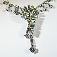 Vintage Mid Century 1950s Extraordinary Rhinestone Drop Necklace - Thumbnail