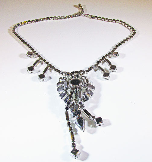 Vintage Mid Century 1950s Extraordinary Rhinestone Drop Necklace