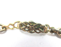 1950s Costume Jewelry Burnished Mid-Century Gold Link Necklace - Closure - Thumbnail