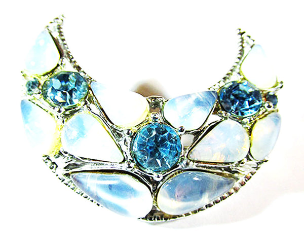Vintage Jewelry 1950s Mid-Century Unique Crescent Pin and Earrings Set - Pin