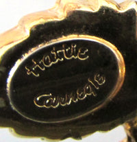 Hattie Carnegie 1950s Designer Diamante and Pearl Floral Pin - Signature - Thumbnail