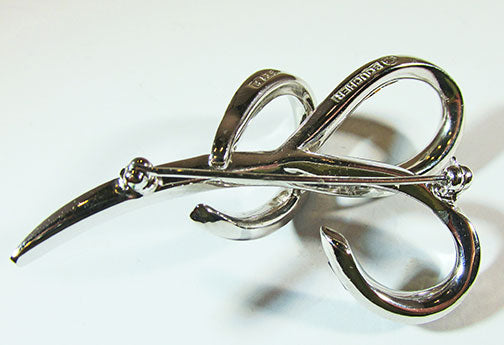 Boucher Vintage Exquisite 1950s Mid Century Sapphire Ribbon Pin