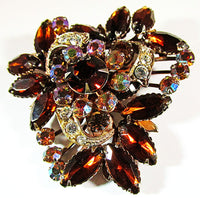 Beaujewels 1950s Vintage Jewelry Mid-Century Diamante Pin and Earrings
