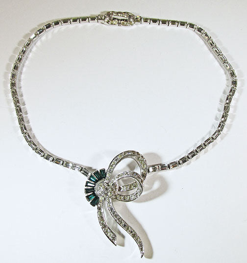 Mazer Vintage 1950s Mid-Century Exquisite Drop Ribbon Necklace