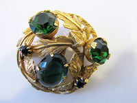 Vintage 1950s Mid Century Beautiful Unique Circular Leaf Pin - Thumbnail