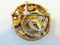 Vintage 1950s Mid Century Beautiful Unique Circular Leaf Pin - Thumbnail