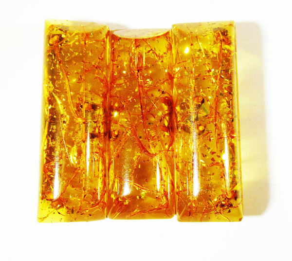 Vintage 1940s Striking Transparent Mid-Century Lucite Belt Buckle - Front