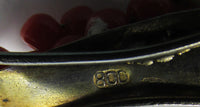Antique 1890s Victorian Red Coral and Vermeil Link Bracelet - Sterling Mark - Thumbnail