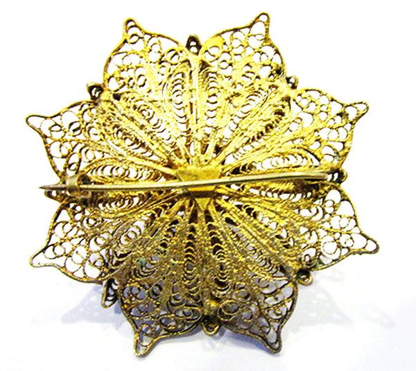 1800s Antique/Vintage Jewelry Three-Dimensional Gold Cannetille Pin