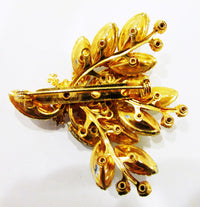 1950s Vintage Stunning Mid-Century Diamante and Pearl Spray Pin