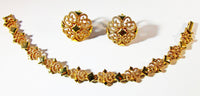 Avon 1960s Mid-Century Wardrobe Friendly Gold Tone Filigree Set - Front - Thumbnail