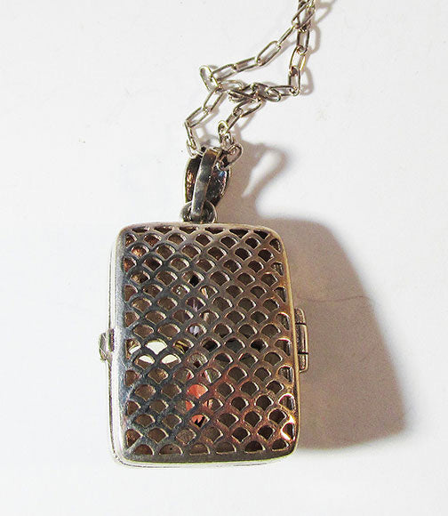 Vintage Retro Sterling Contemporary Style Gemstone Pendant Locket
